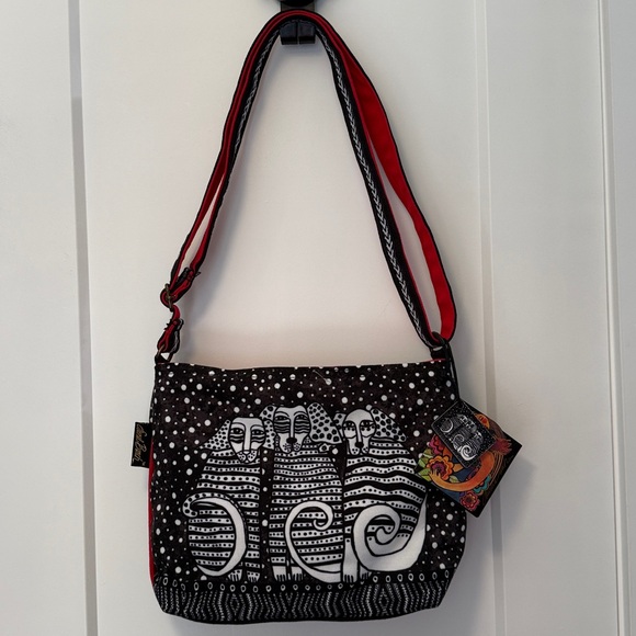 CHANEL Handbags - Laurel Burch Black and White Dog Dots Crossbody Tote NWT